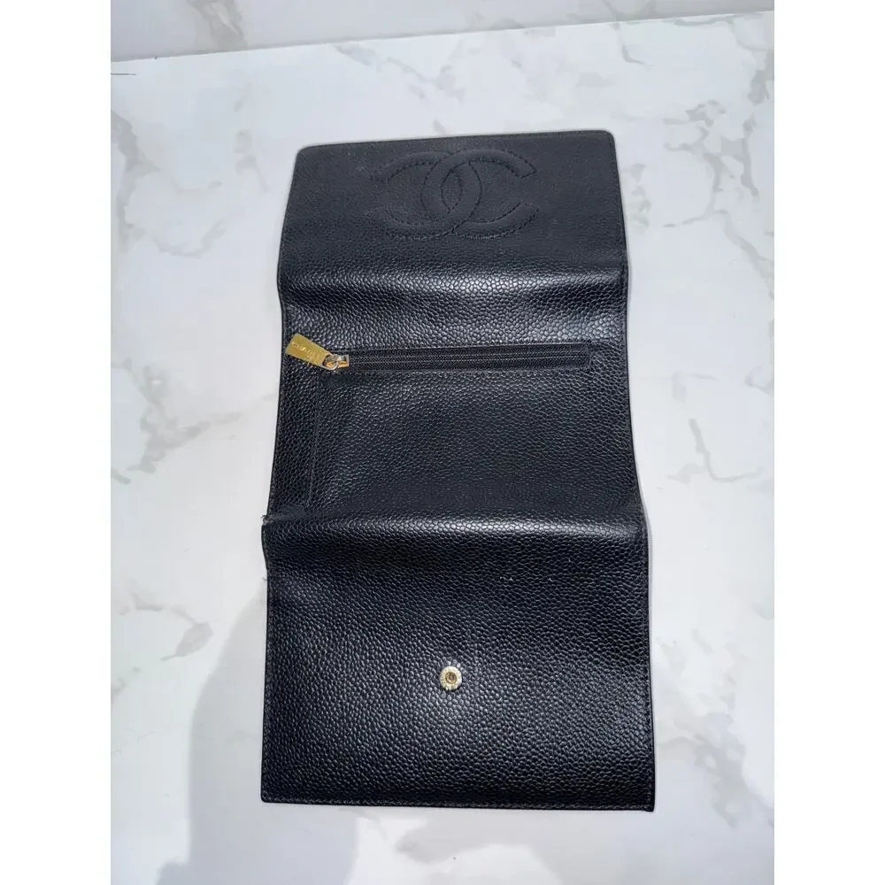 Chanel Caviar Leather Black Wallet